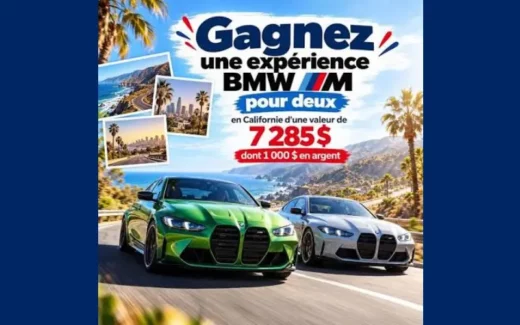 Gagnez une expérience BMW M pour deux en Californie (7285 $)