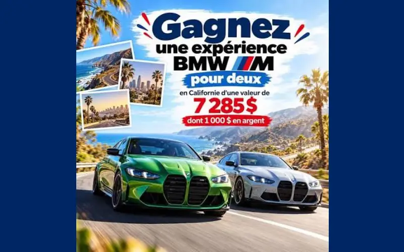 Gagnez une expérience BMW M pour deux en Californie (7285 $)