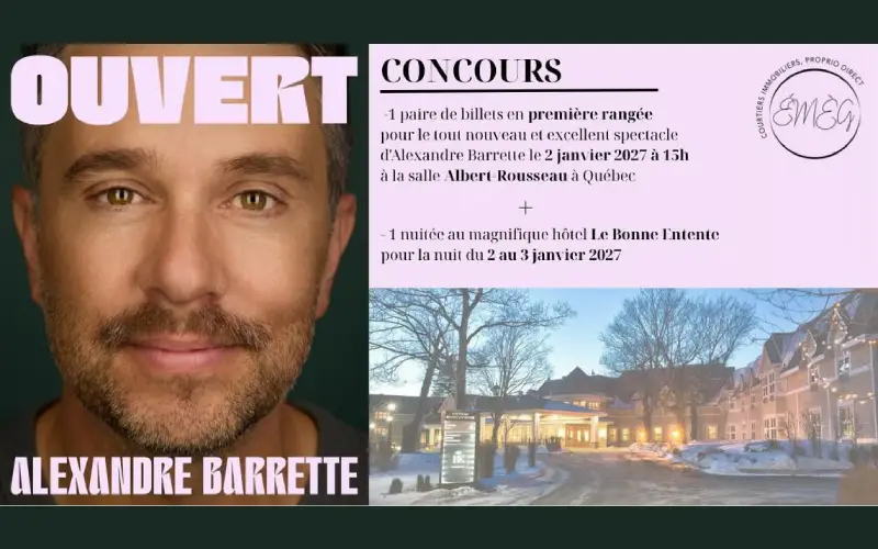 Gagnez une paire de billets pour le spectacle d'Alexandre Barrette